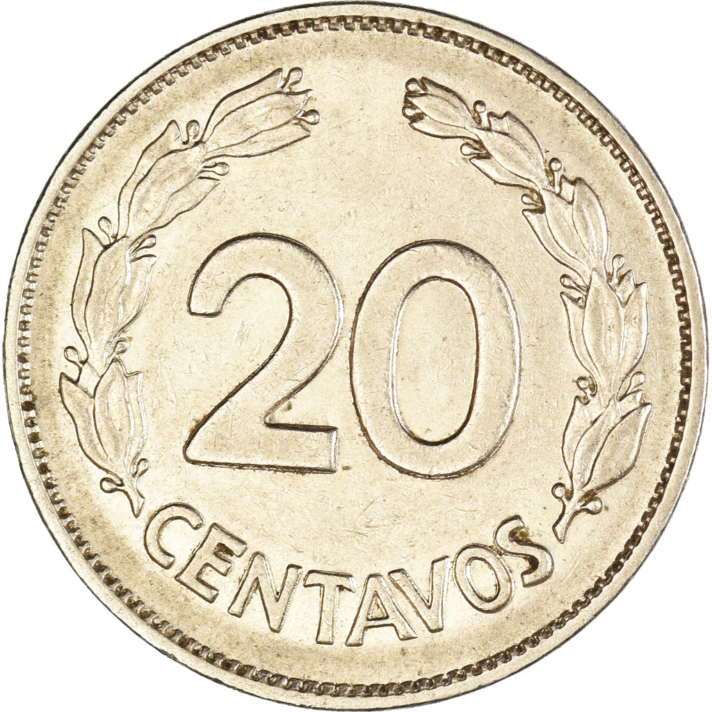 Monnaie, Équateur, 20 Centavos, 1972