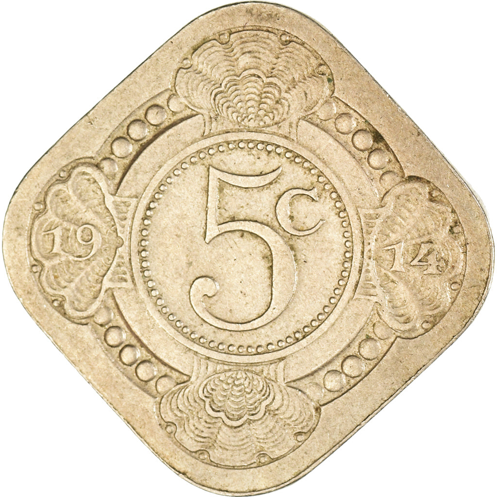 Moeda, Países Baixos, 5 Cents, 1914