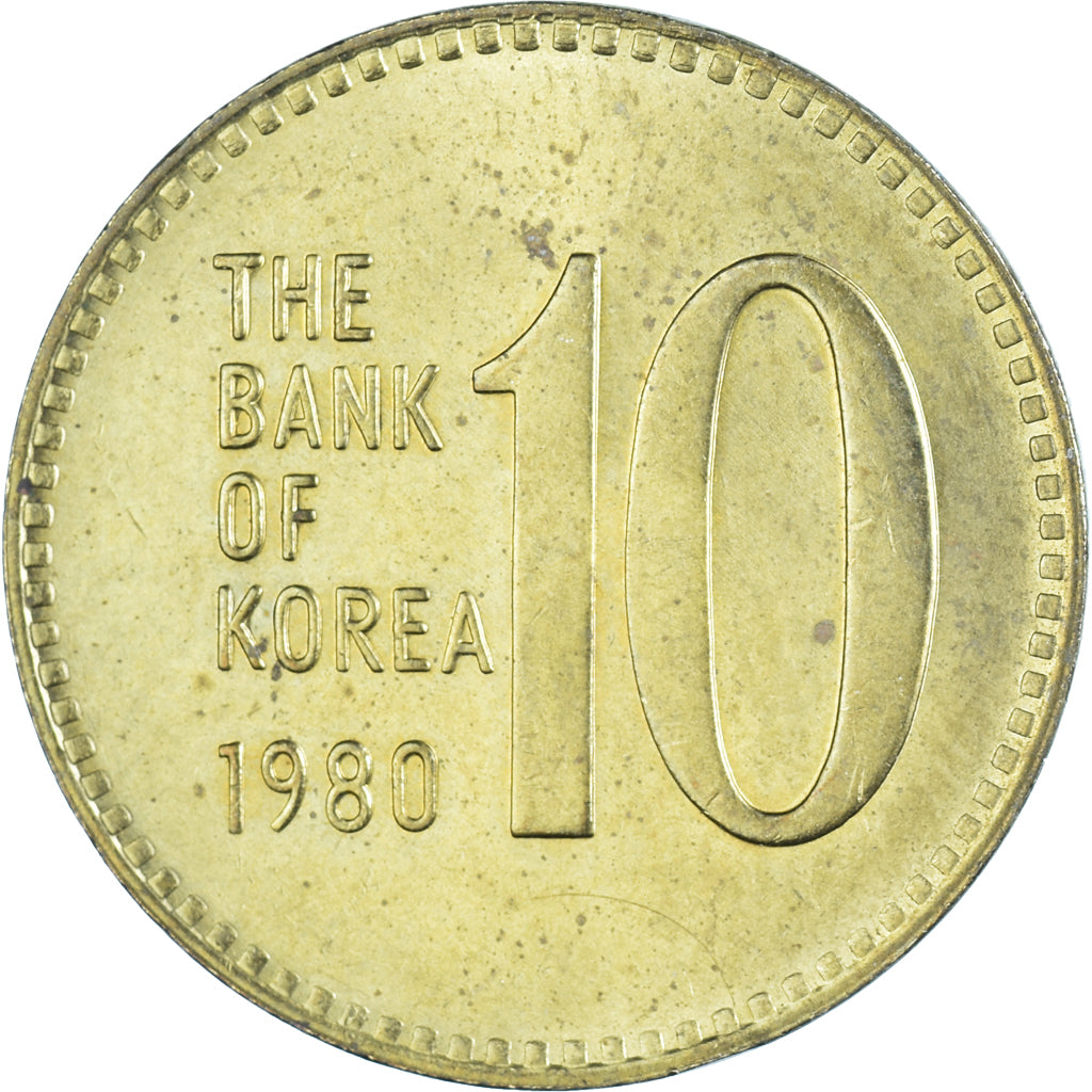 Monnaie, Corée du Sud, 10 Won, 1980