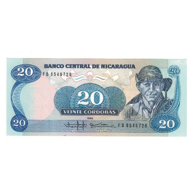 Billet, Nicaragua, 20 Cordobas, 1985, KM:152, NEUF