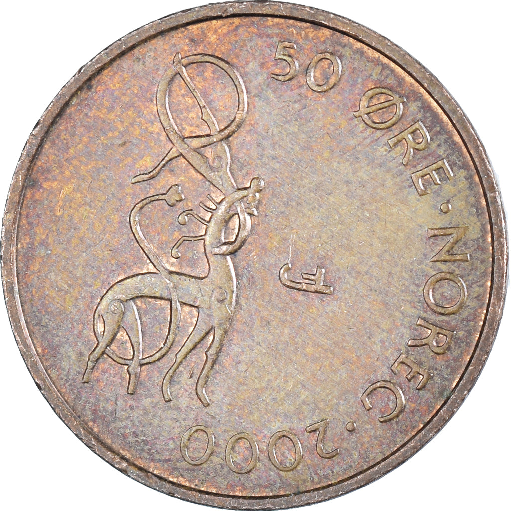 Moneda, Noruega, 50 Öre, 2000