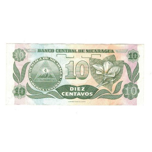 Billete, 10 Centavos, Nicaragua, KM:169a, MBC