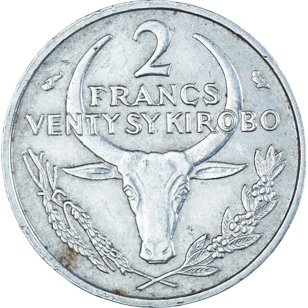 Moneta, Madagascar, 2 Francs, 1965
