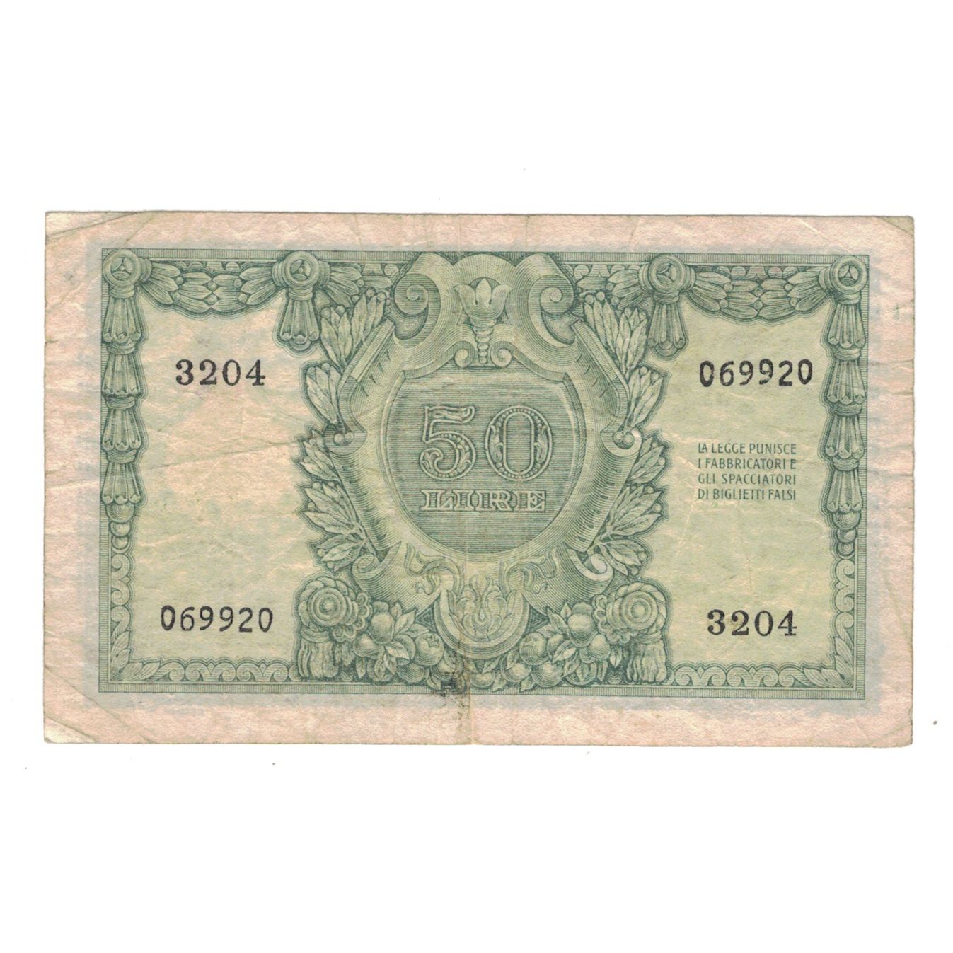 Banconote, Italia, 50 Lire, 1951, 1951-12-31, KM:91b, MB+