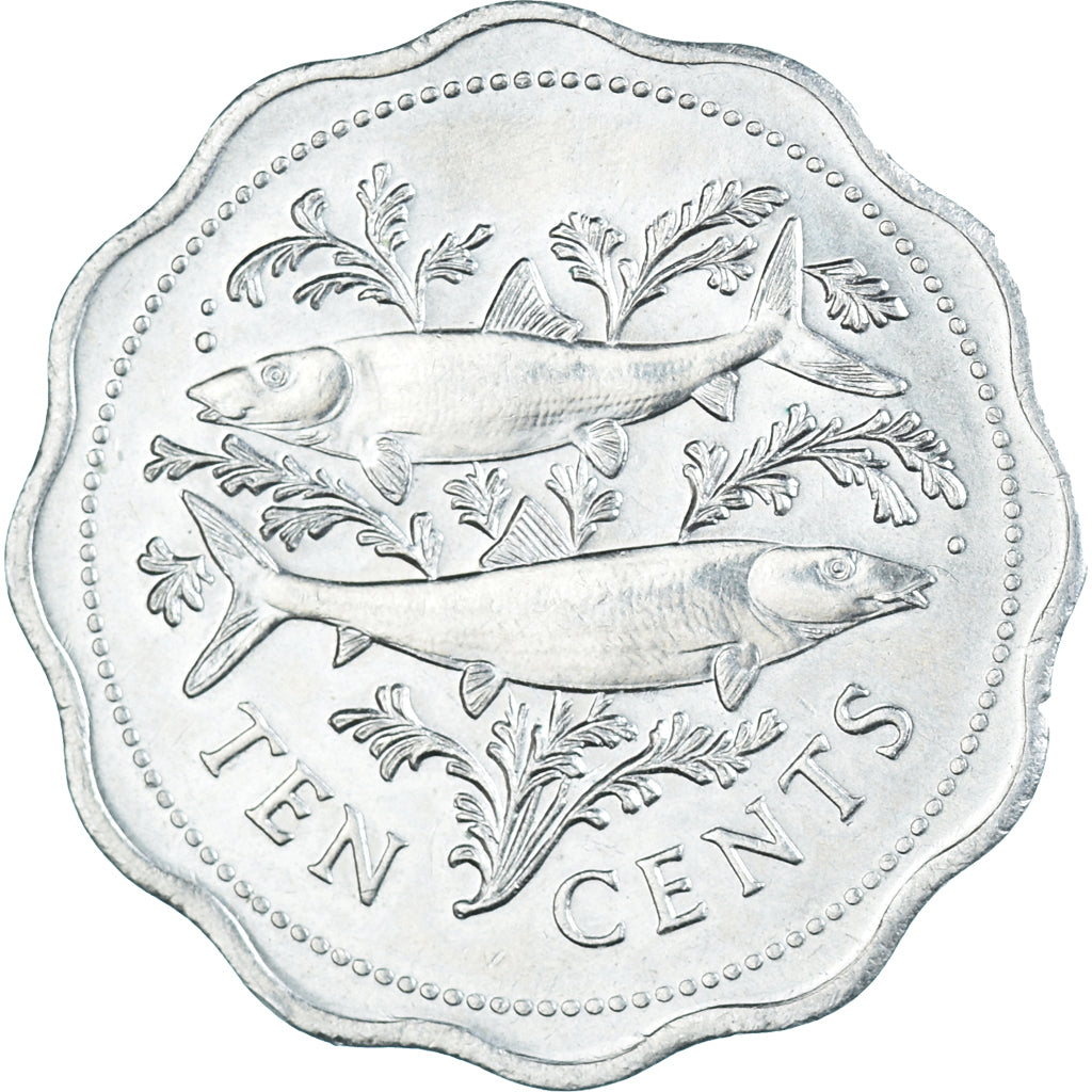 Moeda, Baamas, 10 Cents, 1987
