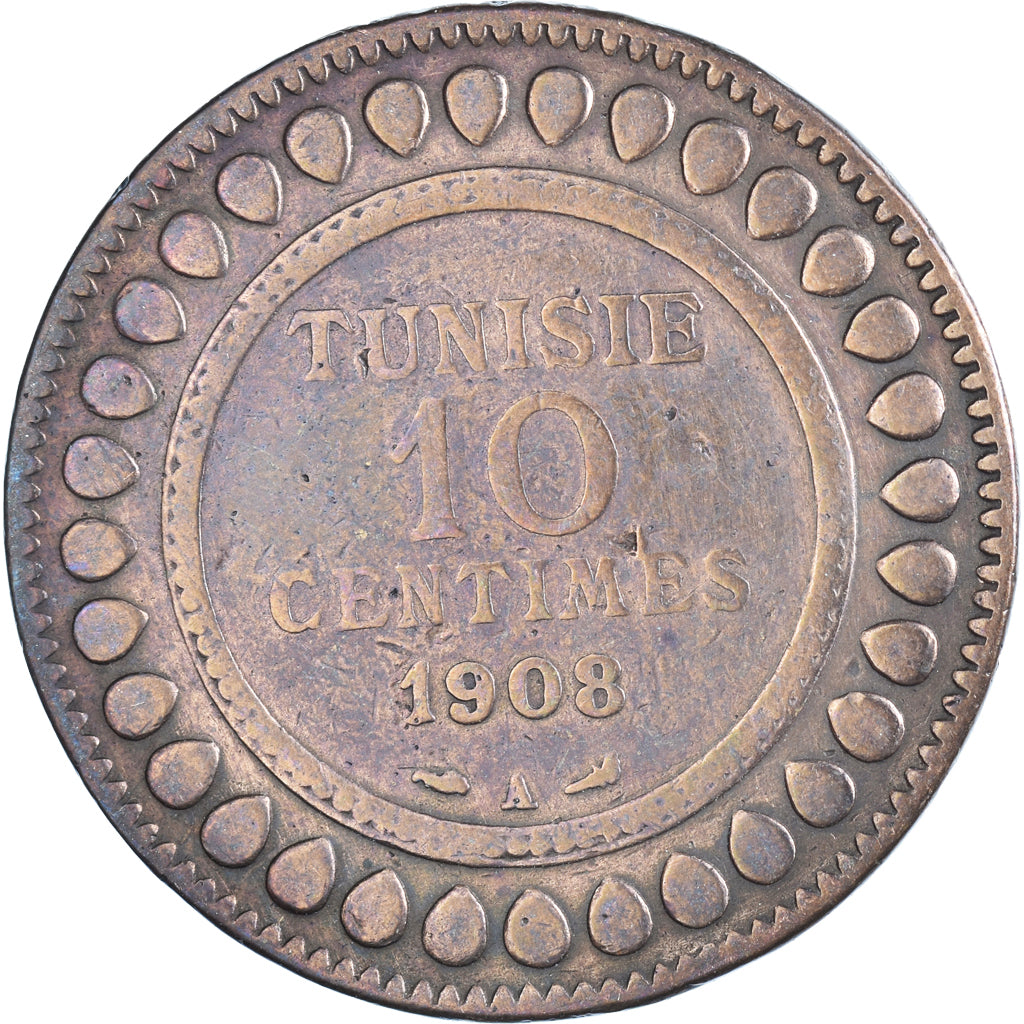 Moneta, Tunisia, 10 Centimes, 1908