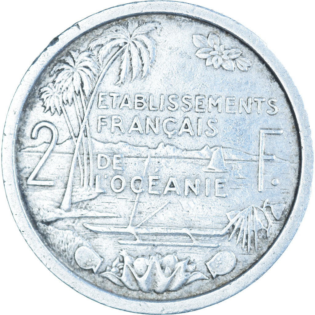 Münze, FRENCH OCEANIA, 2 Francs, 1949