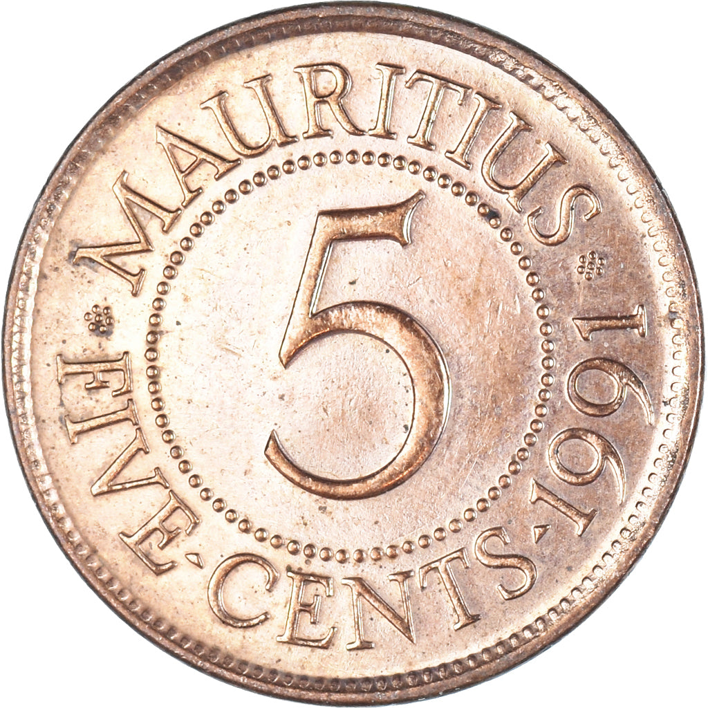 Moneta, Mauritius, 5 Cents, 1991