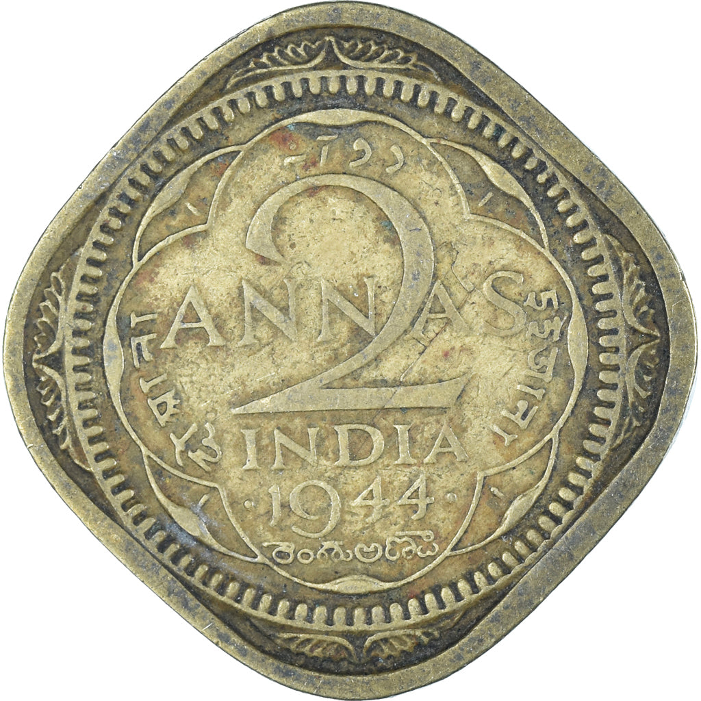 Münze, India, 2 Annas, 1944