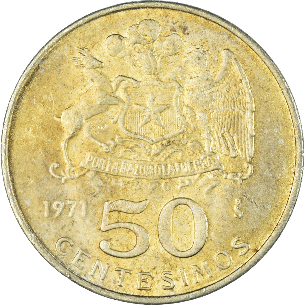 Coin, Chile, 50 Centesimos, 1971