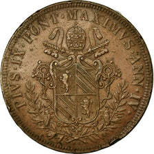 Coin, ITALIAN STATES, PAPAL STATES, Pius IX, 5 Baiocchi, 1849, Roma, AU(50-53)