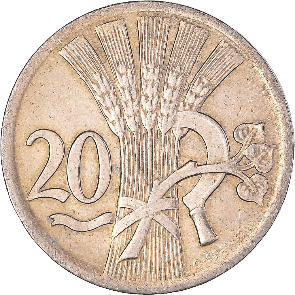 Monnaie, Tchécoslovaquie, 20 Haleru, 1926