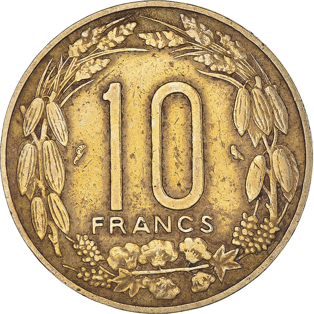 Monnaie, Afrique Équatoriale, 10 Francs, 1969