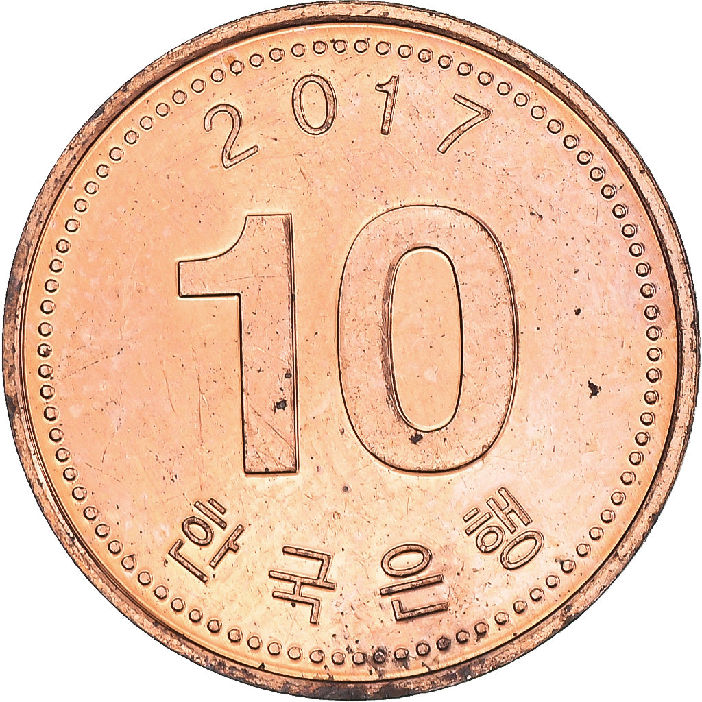 Moneta, COREA DEL SUD, 10 Won, 2017