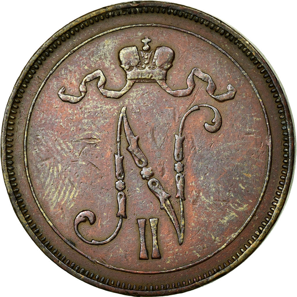 Coin, Finland, Nicholas II, 10 Pennia, 1905, EF(40-45), Copper, KM:14