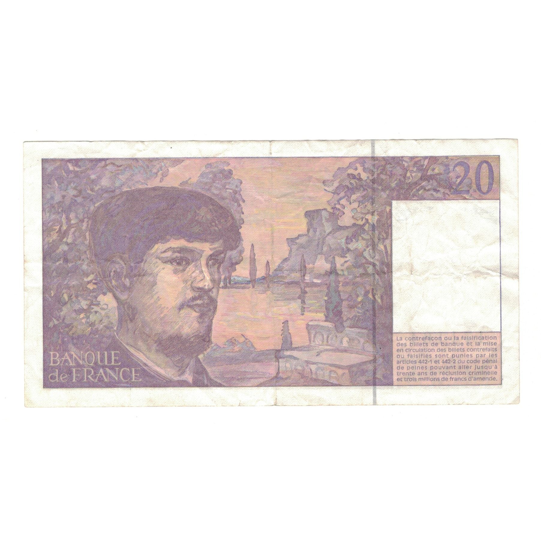 France, 20 Francs, Debussy, 1997, C.056, TTB, Fayette:66ter.02.A56, KM:151i