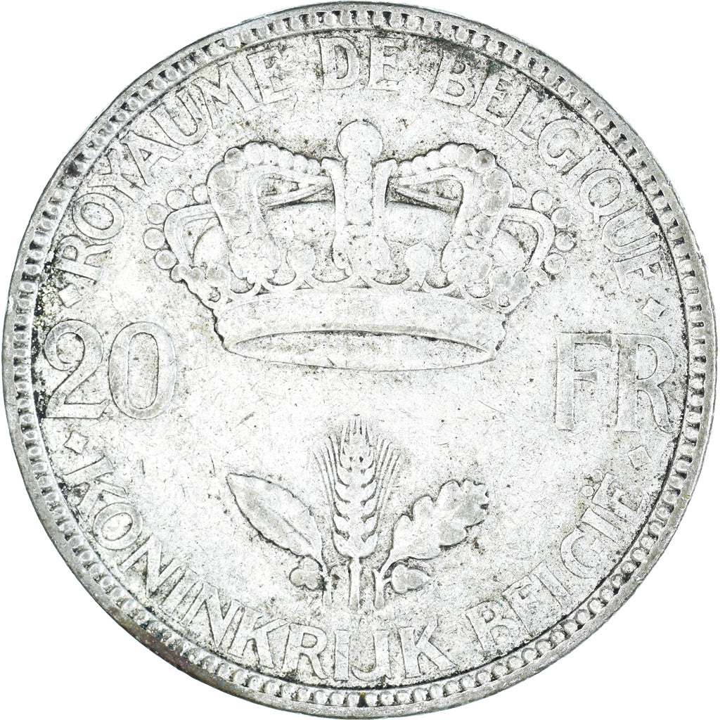 Münze, Belgien, 20 Francs, 20 Frank, 1935