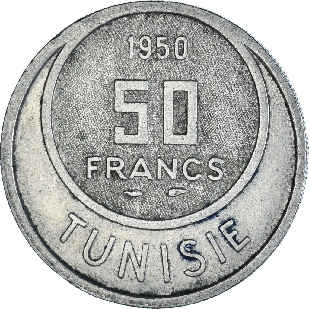 Moneta, Tunisia, 50 Francs, 1950