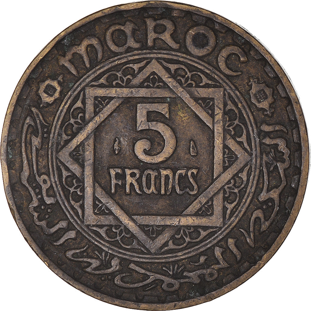 Moneta, Maroko, 5 Francs, 1365