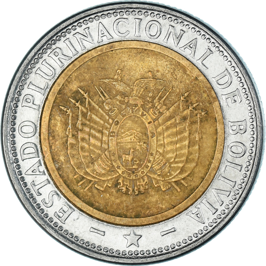 Coin, Bolivia, 5 Bolivianos, 2010