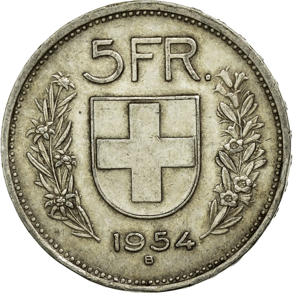 Moneta, Svizzera, 5 Francs, 1954, Bern, BB, Argento, KM:40