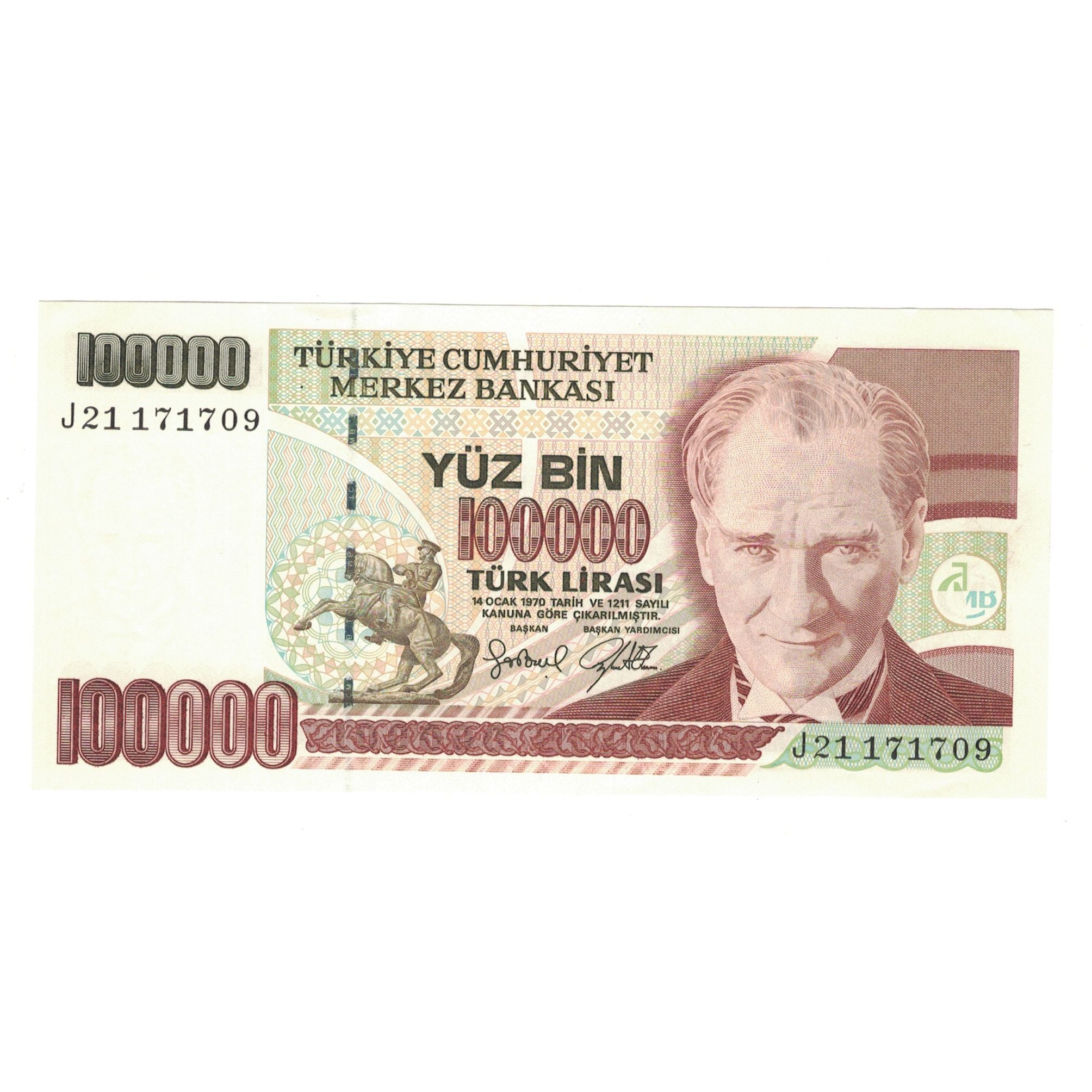 Billete, 100,000 Lira, Turquía, KM:205, UNC