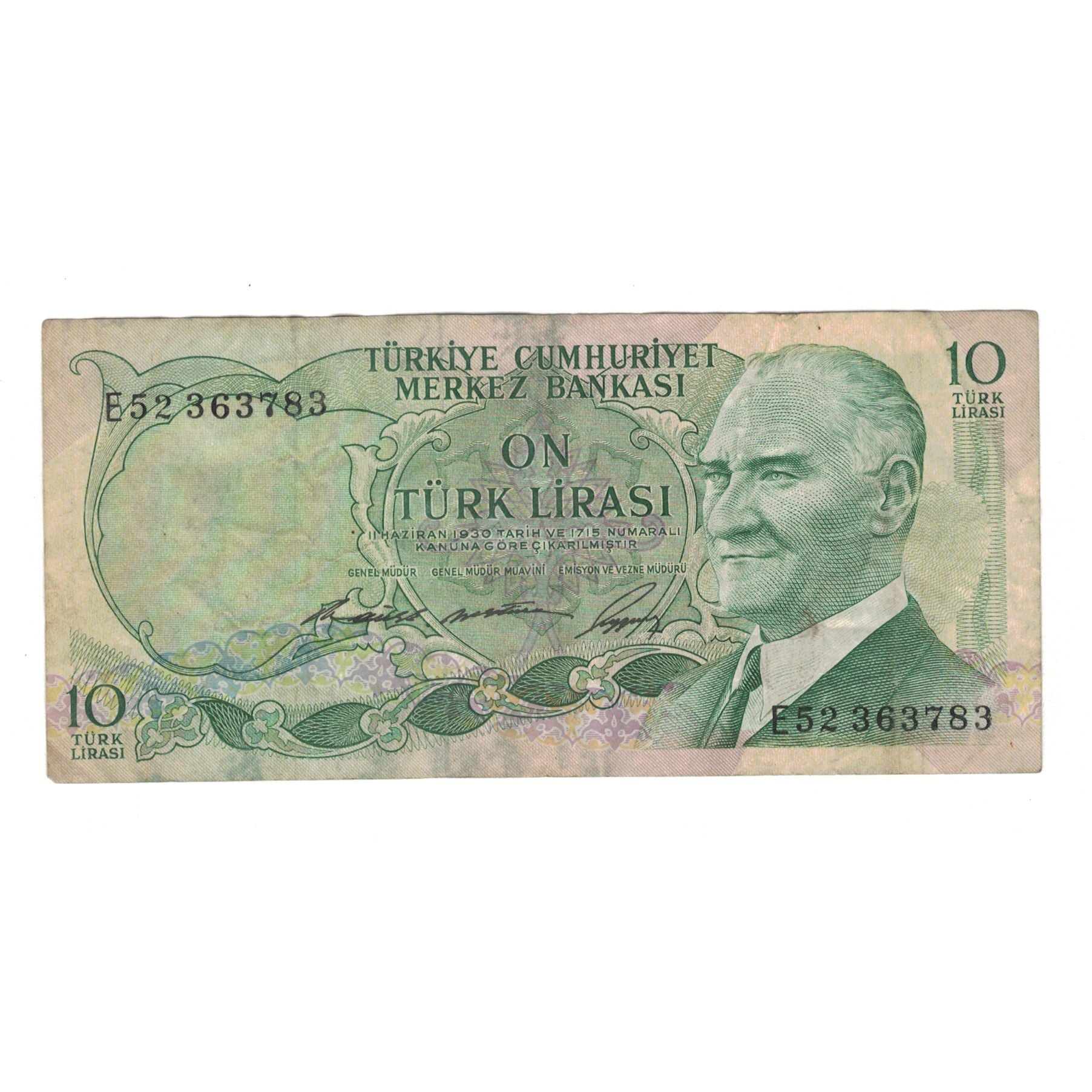 Geldschein, Türkei, 10 Lira, KM:186, S