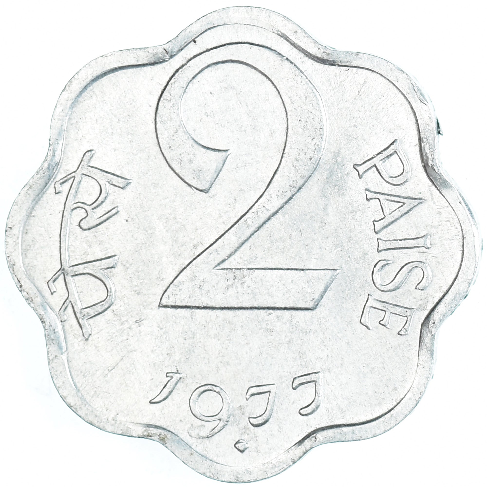 Coin, India, 2 Paise, 1977