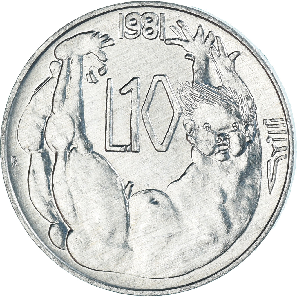 Moeda, San Marino, 10 Lire, 1981