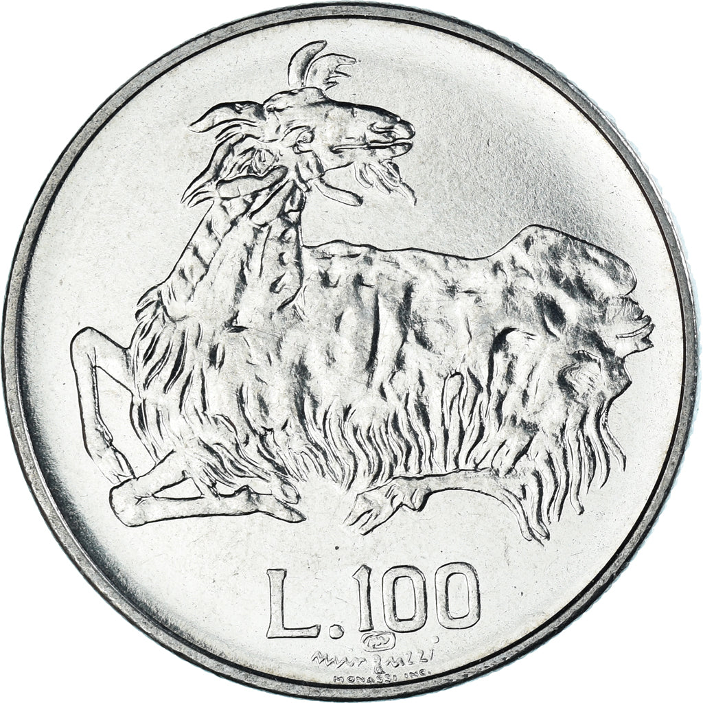 Moneda, San Marino, 100 Lire, 1974