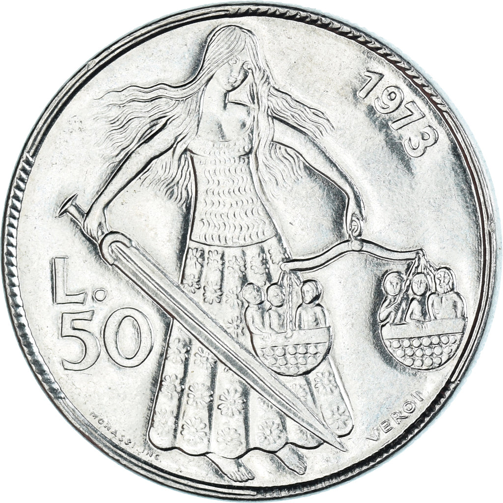 Münze, San Marino, 50 Lire, 1973