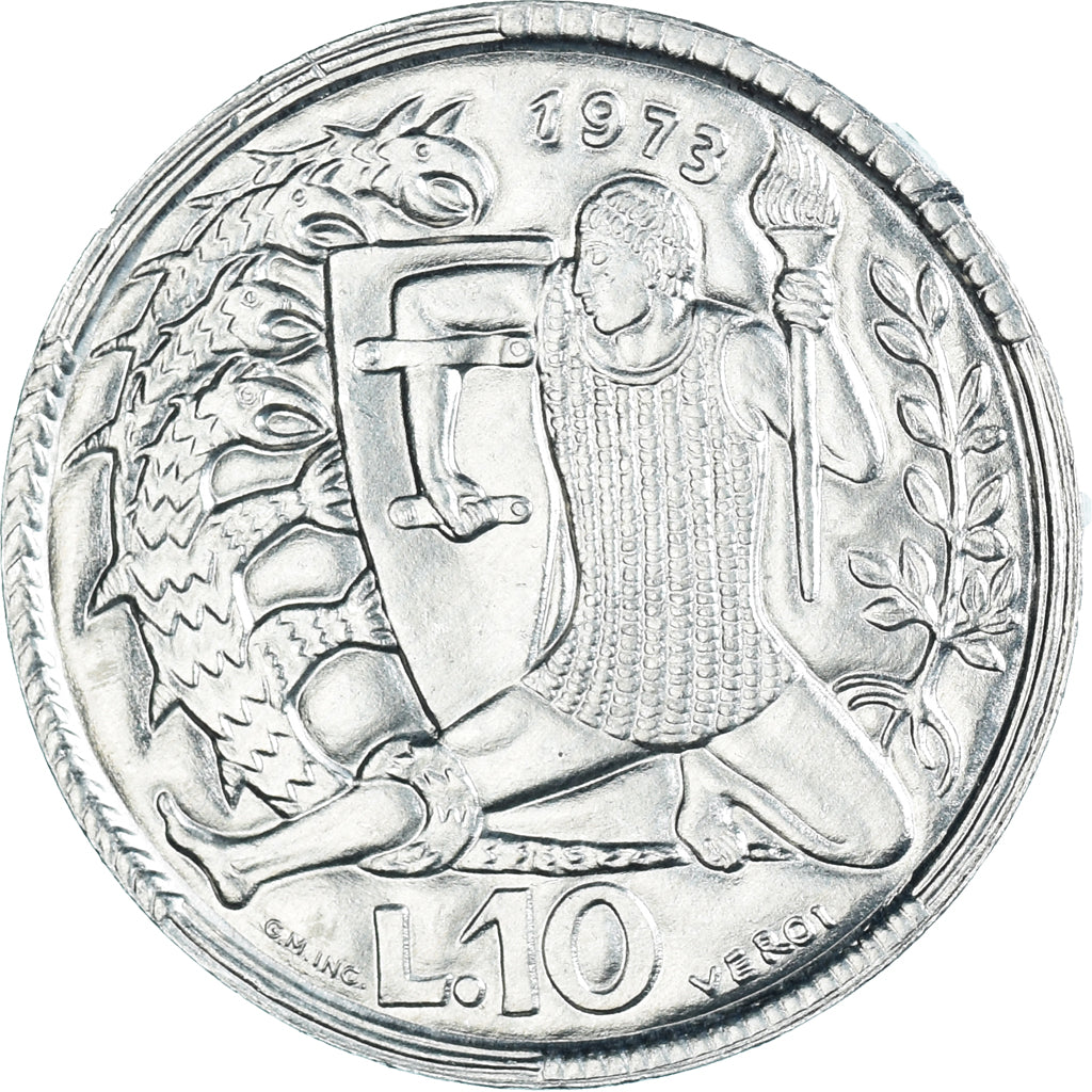 Munten, San Marino, 10 Lire, 1973
