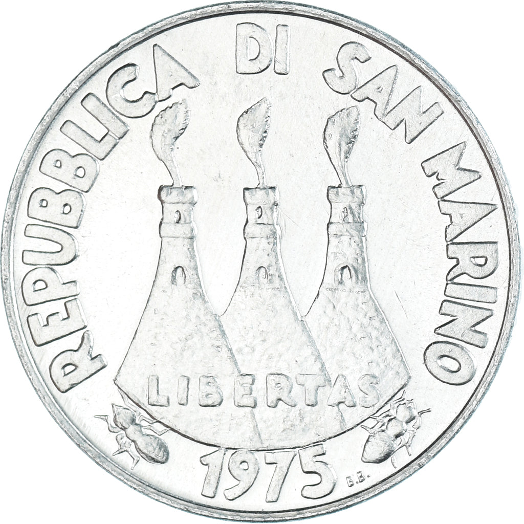Moeda, San Marino, 10 Lire, 1975