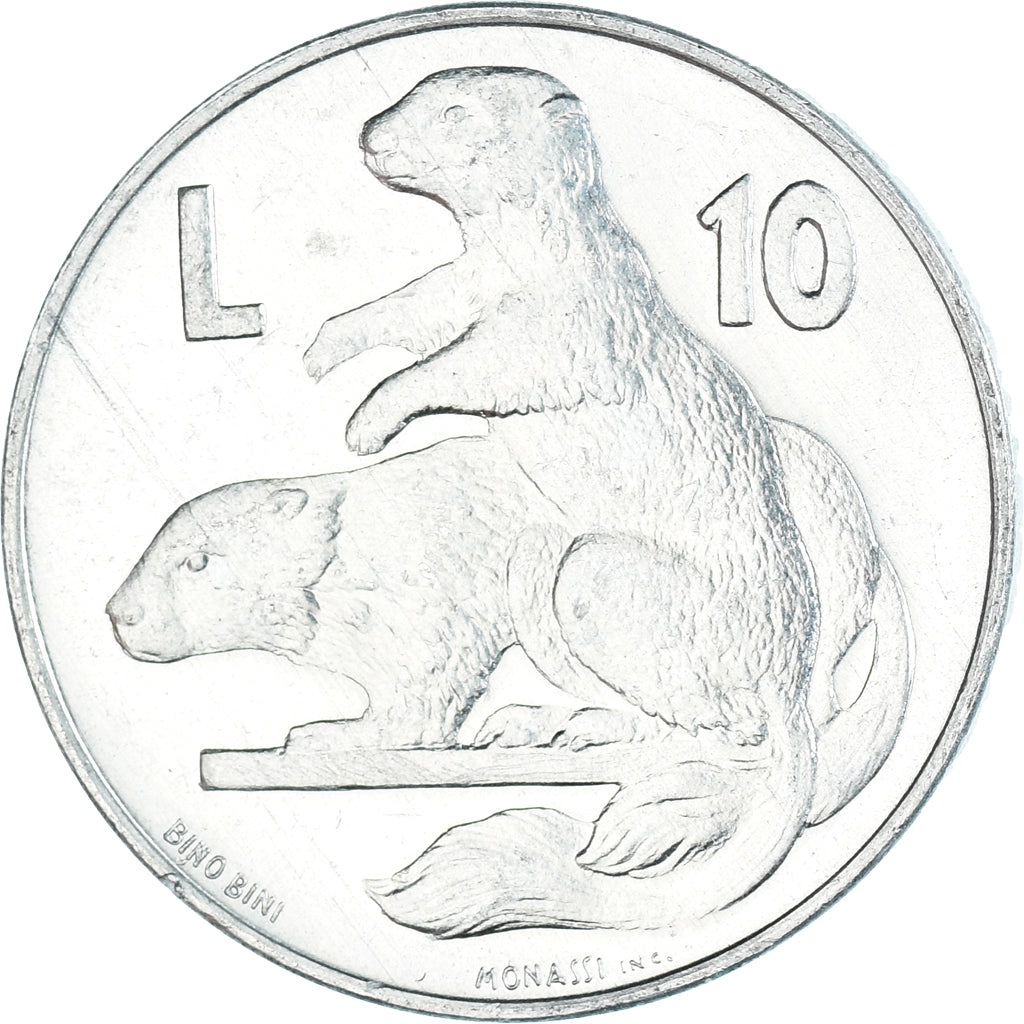 Moeda, San Marino, 10 Lire, 1975