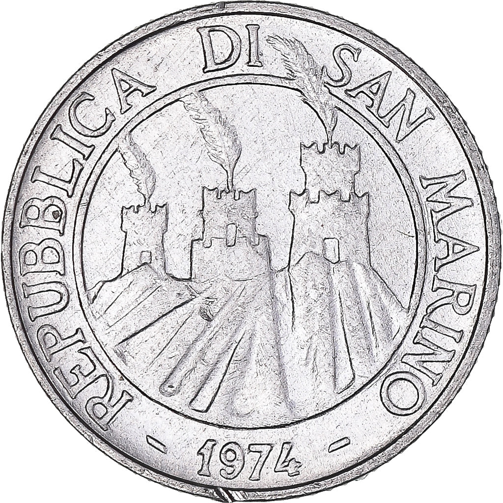 Moneta, San Marino, 2 Lire, 1974