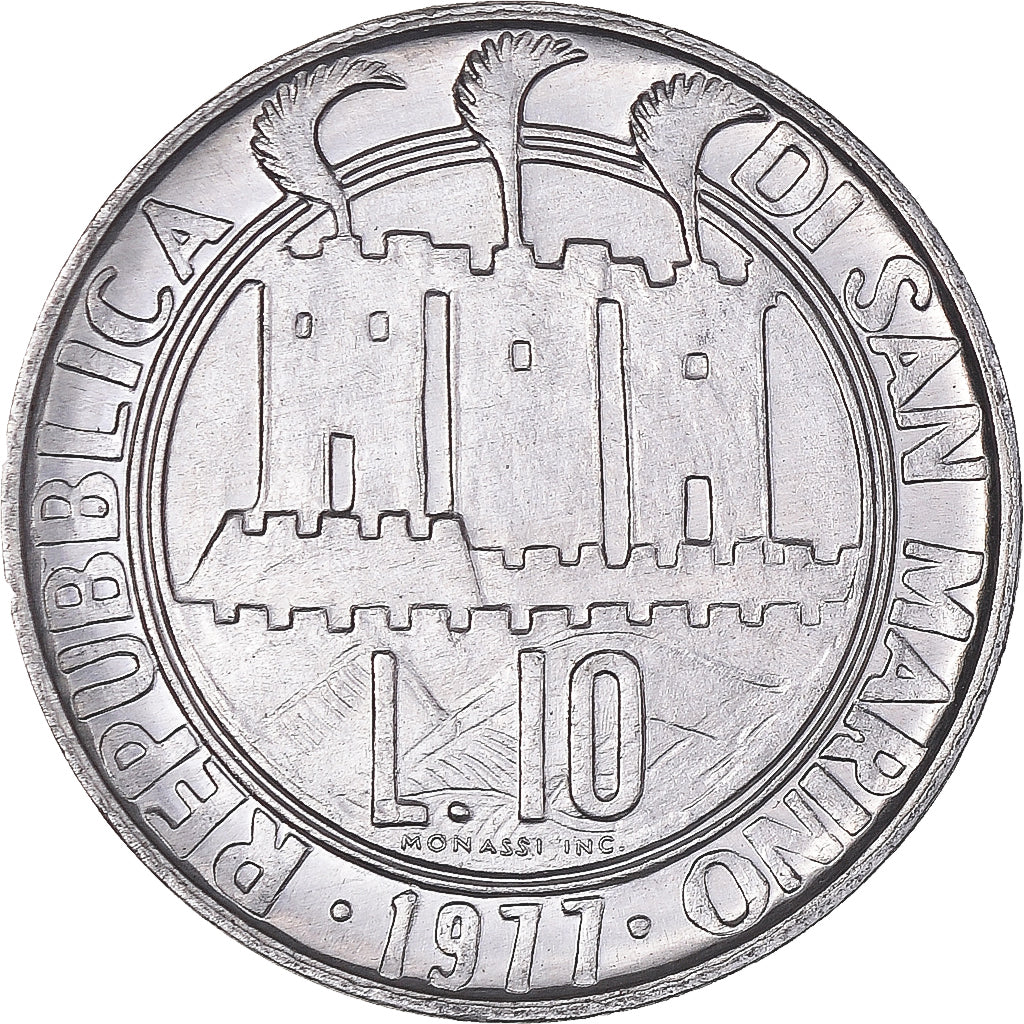 Munten, San Marino, 10 Lire, 1977