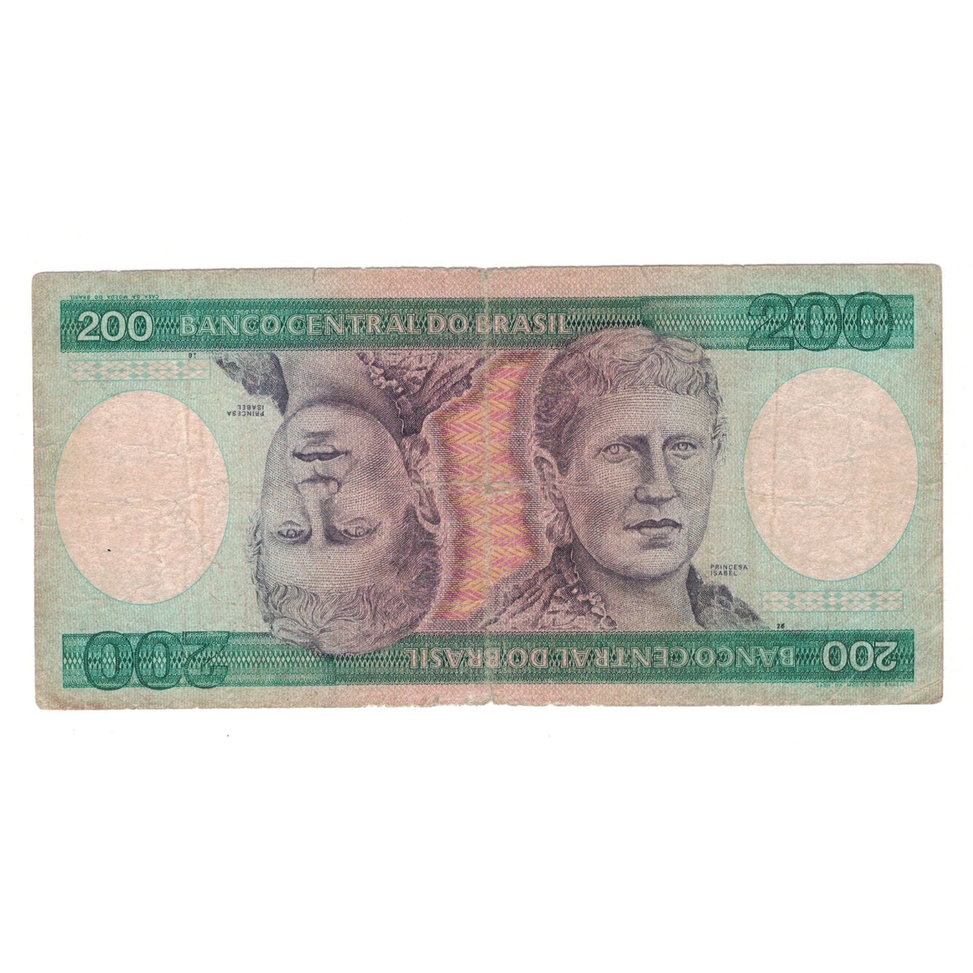 Nota, Brasil, 200 Cruzeiros, KM:199a, VG(8-10)