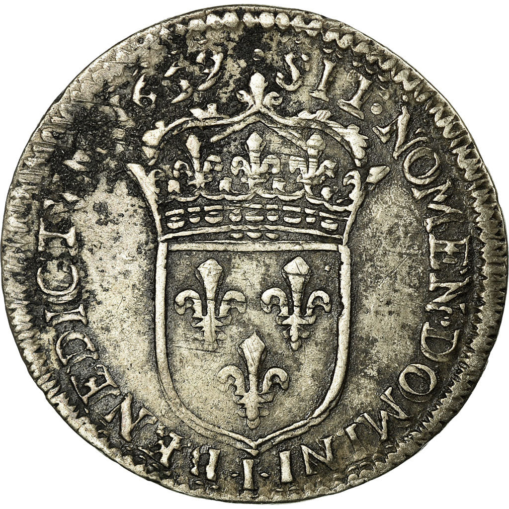 Coin, France, Louis XIV, 1/12 Écu à la mèche longue, 1/12 ECU, 10 Sols, 1659