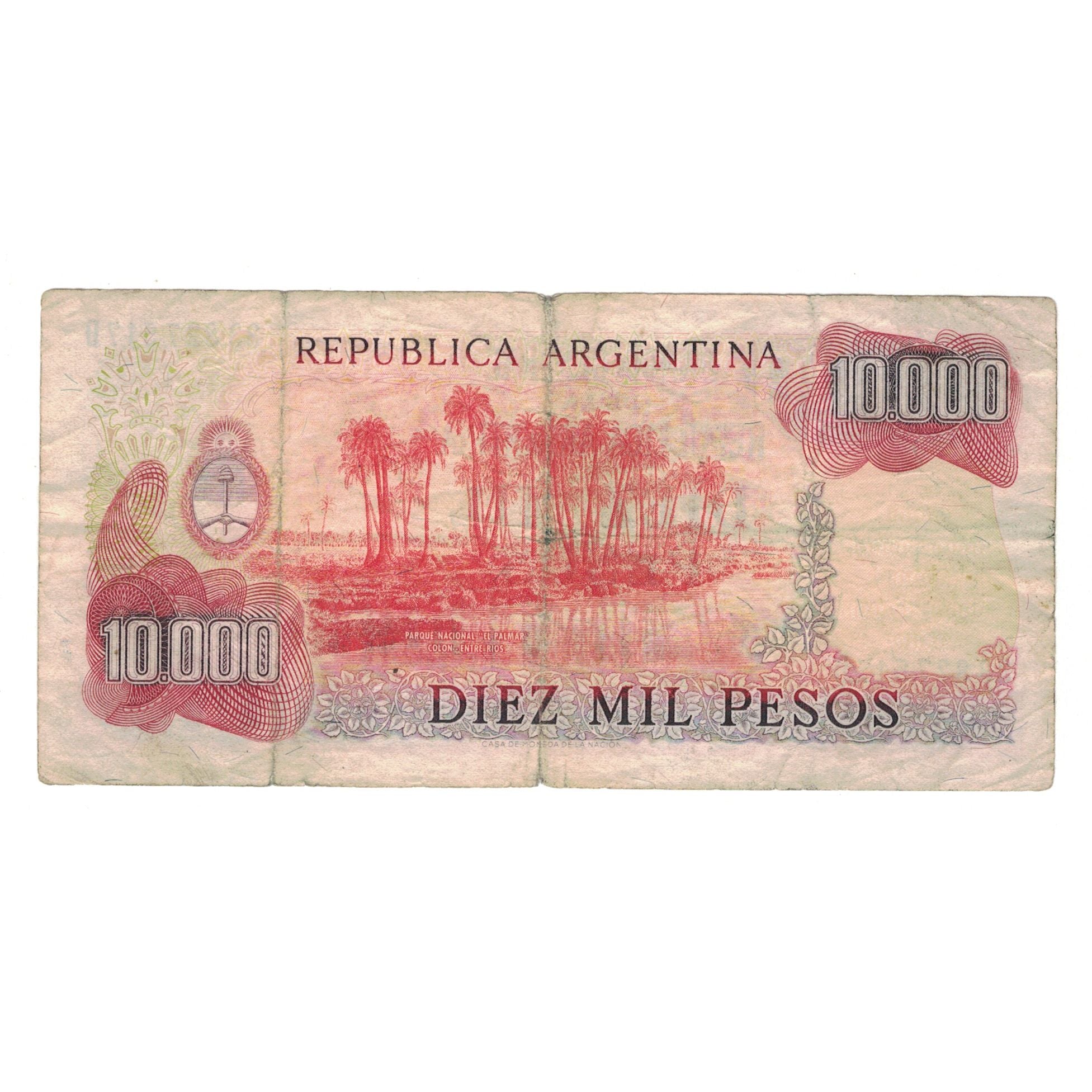 Banknote, Argentina, 10,000 Pesos, KM:306a, VF(20-25)