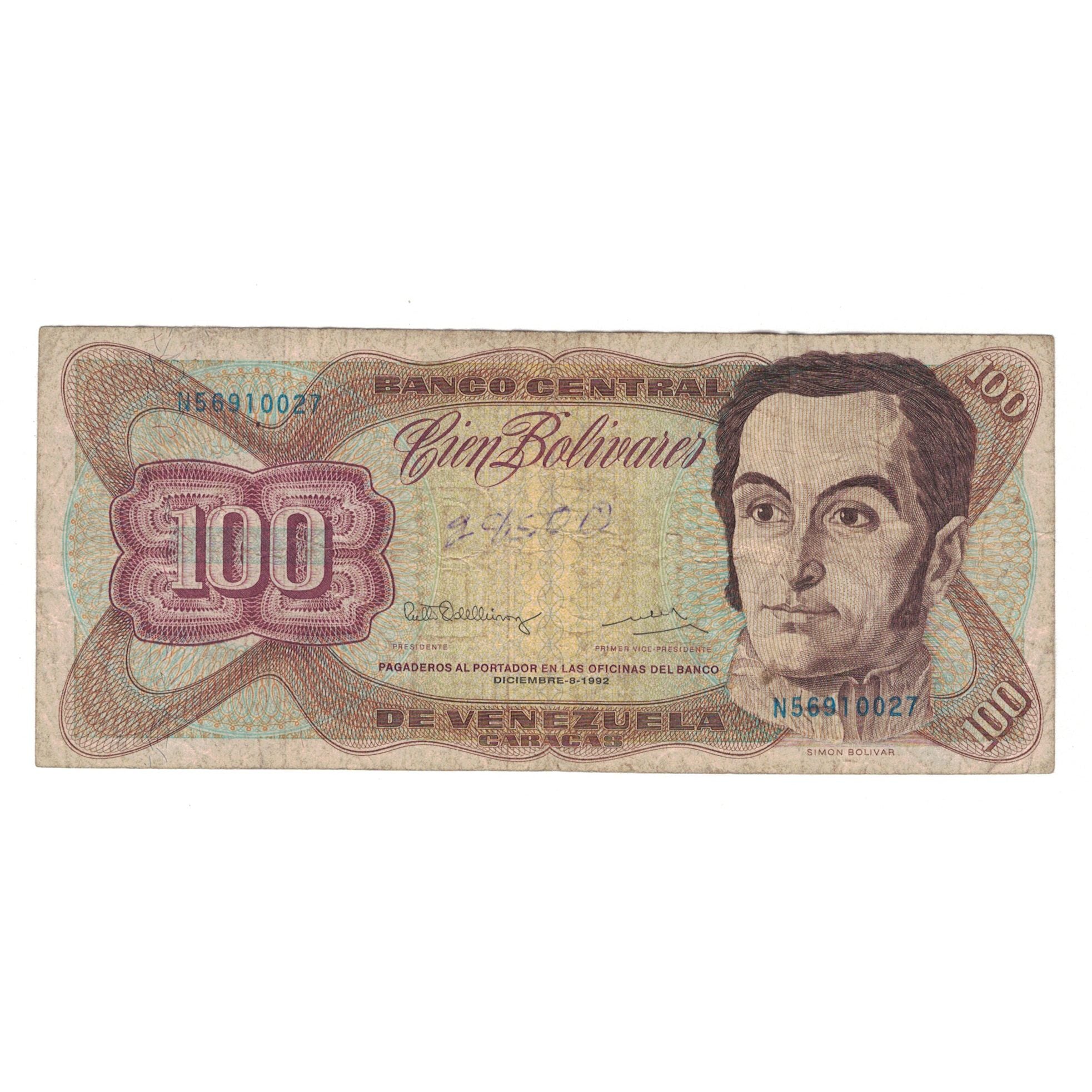 Billet, Venezuela, 100 Bolivares, 1992, 1992-12-08, KM:66e, B