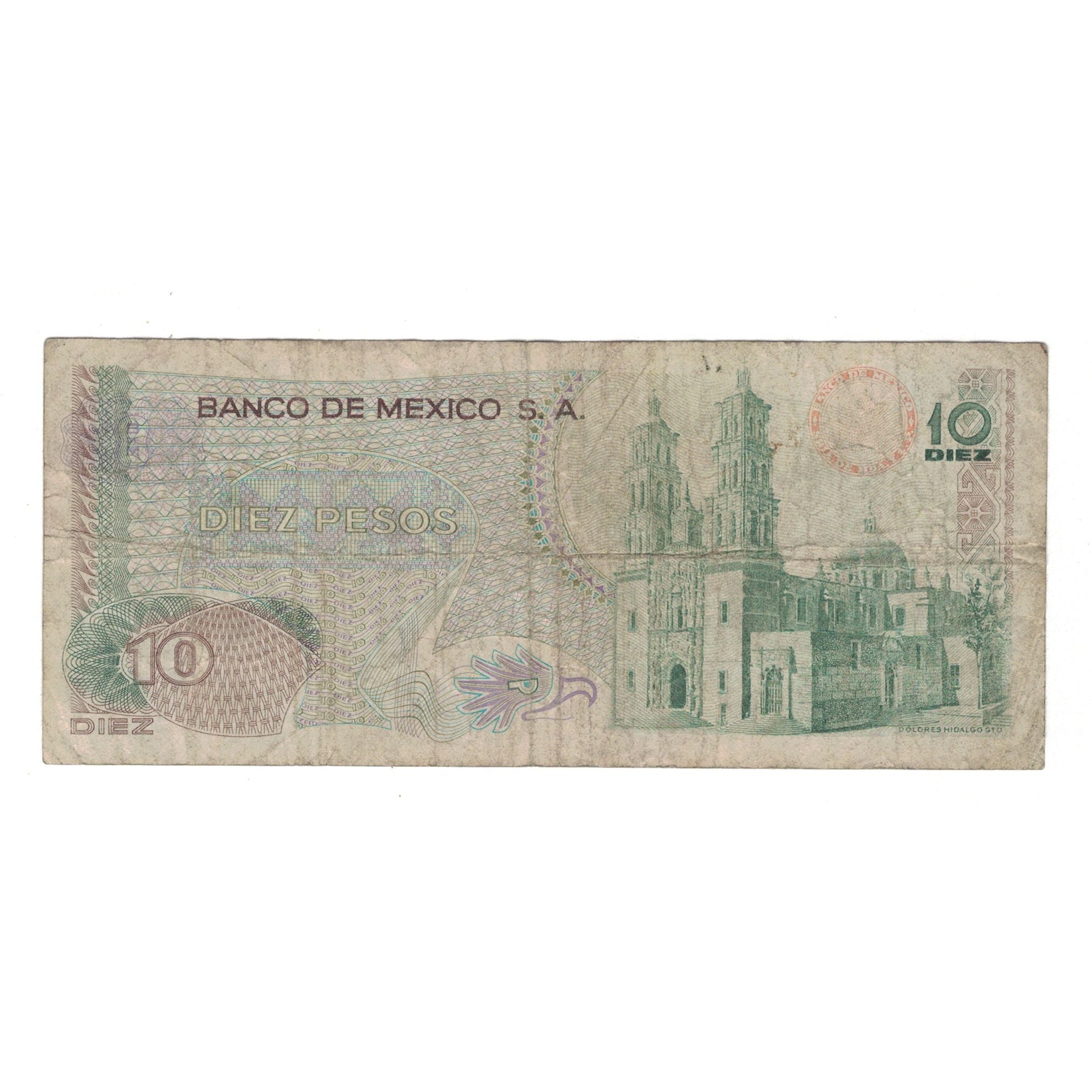 Billet, Mexique, 10 Pesos, 1974, 1974-10-16, KM:63g, B