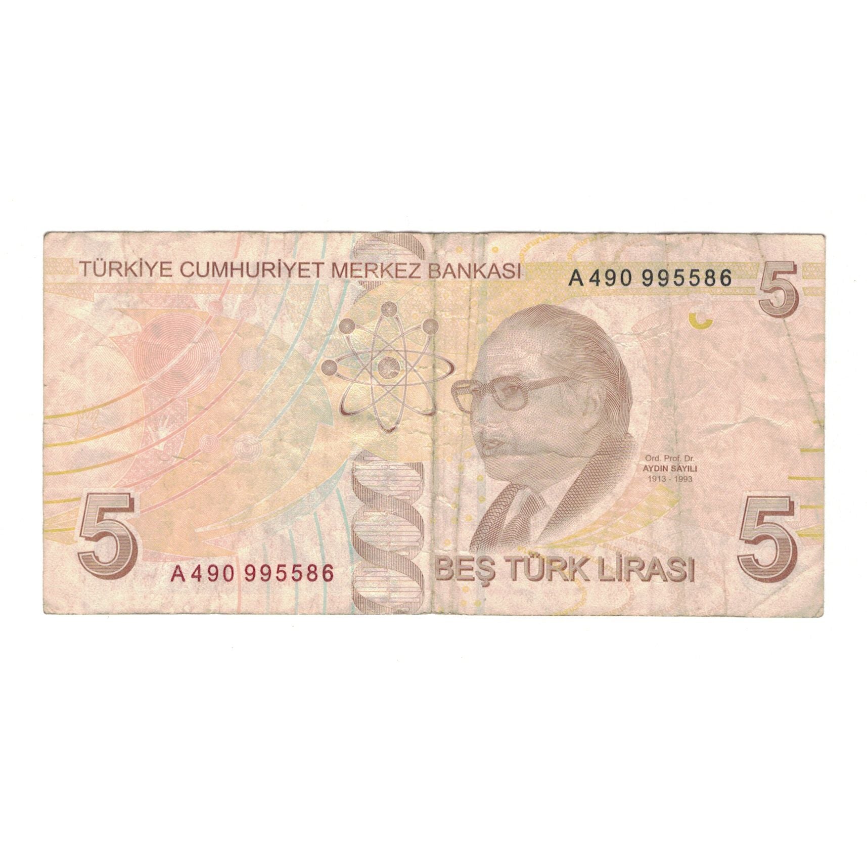 Geldschein, Türkei, 5 Lira, Undated (2009), KM:222, S+