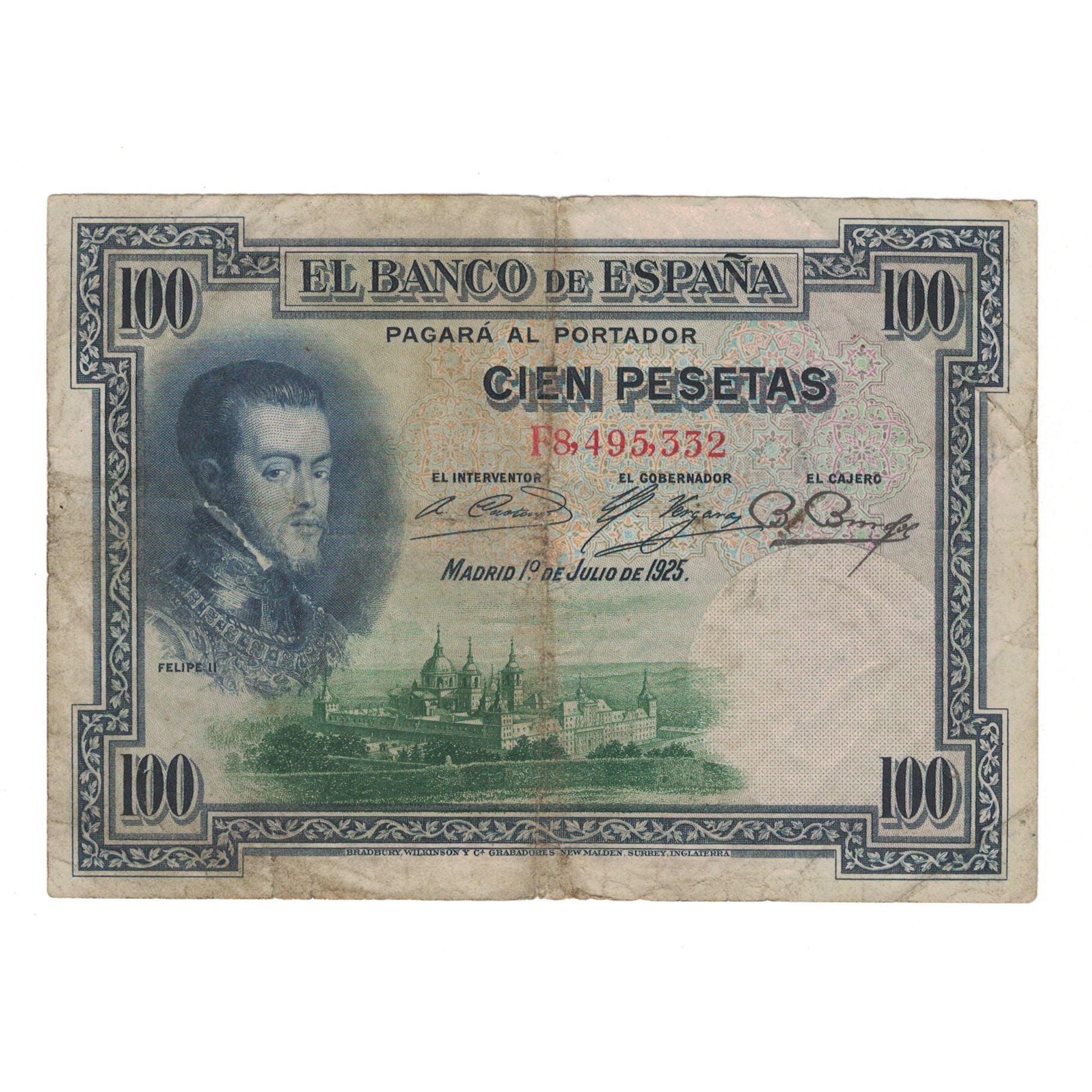 Banconote, Spagna, 100 Pesetas, 1925, 1925-07-01, KM:69c, B