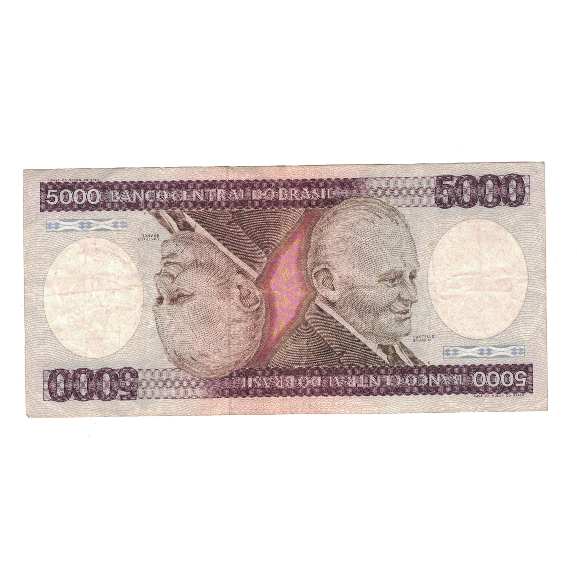 Biljet, Brazilië, 5000 Cruzeiros, KM:202c, TTB