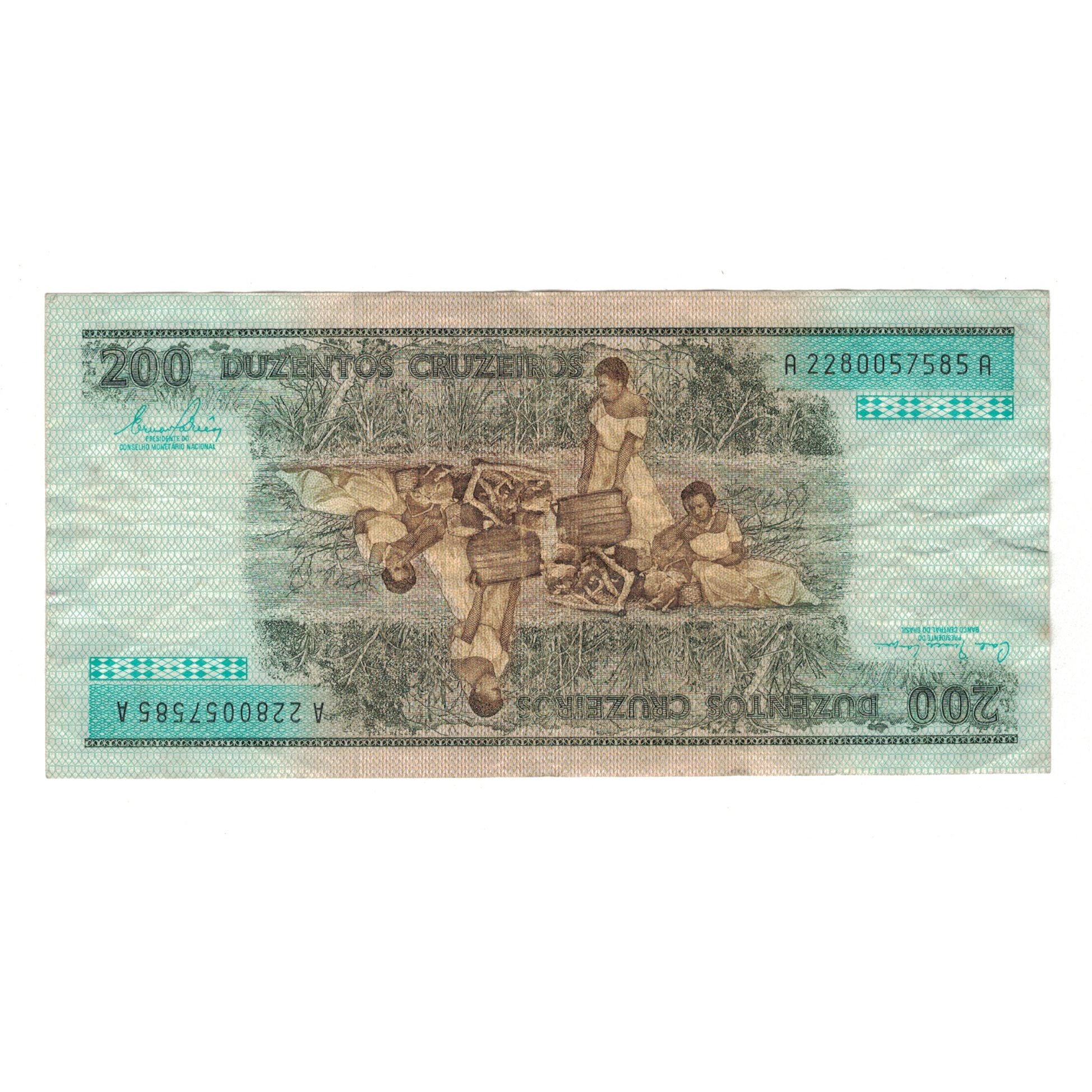 Nota, Brasil, 200 Cruzeiros, KM:229, VF(20-25)