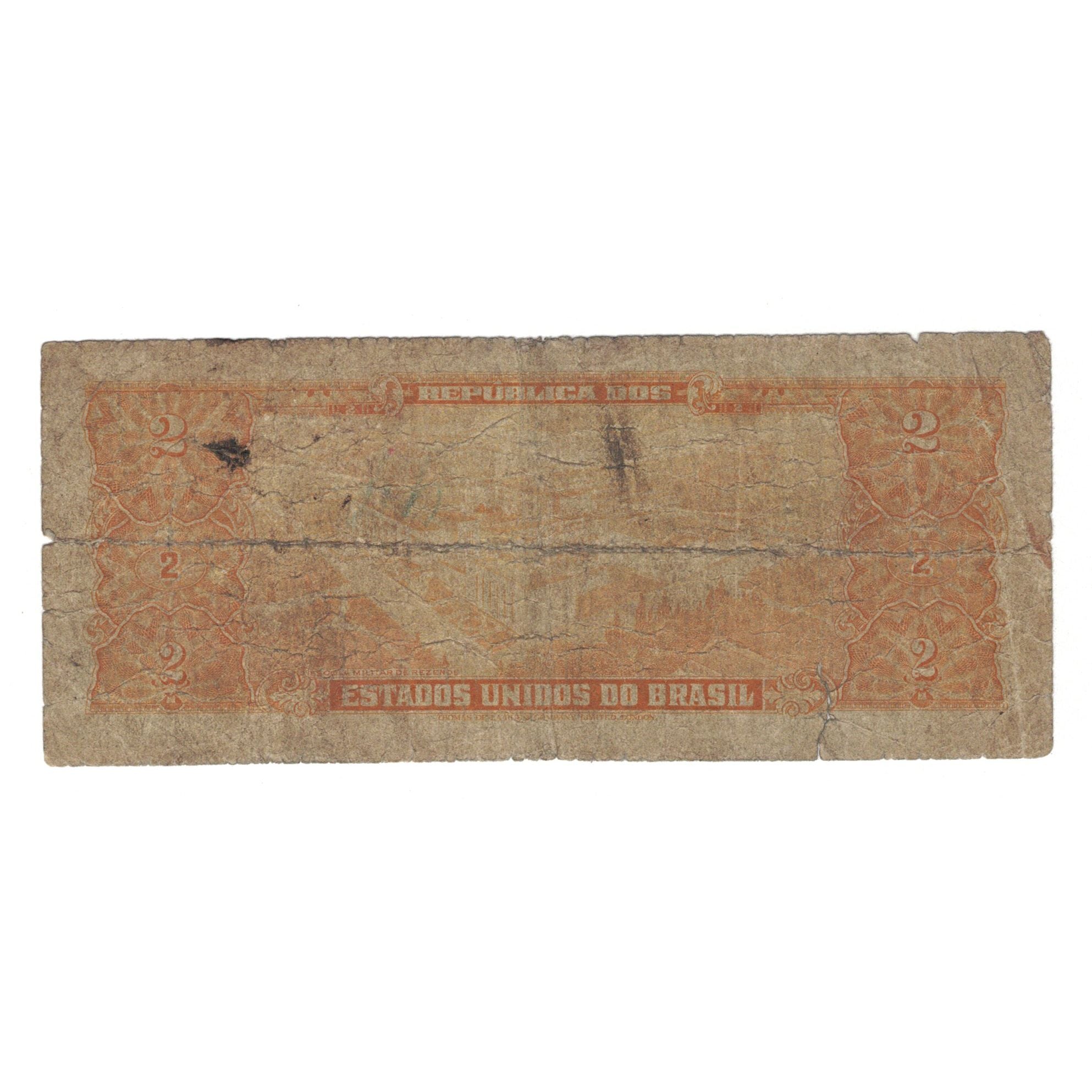 Nota, Brasil, 2 Cruzeiros, DUC DE CAXIAS, VG(8-10)