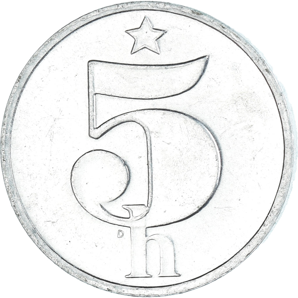 Moneda, Checoslovaquia, 5 Haleru, 1990