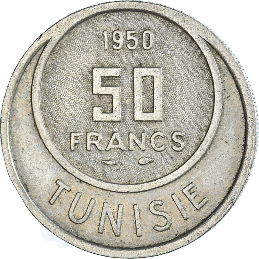 Moneta, Tunisia, 50 Francs, 1950