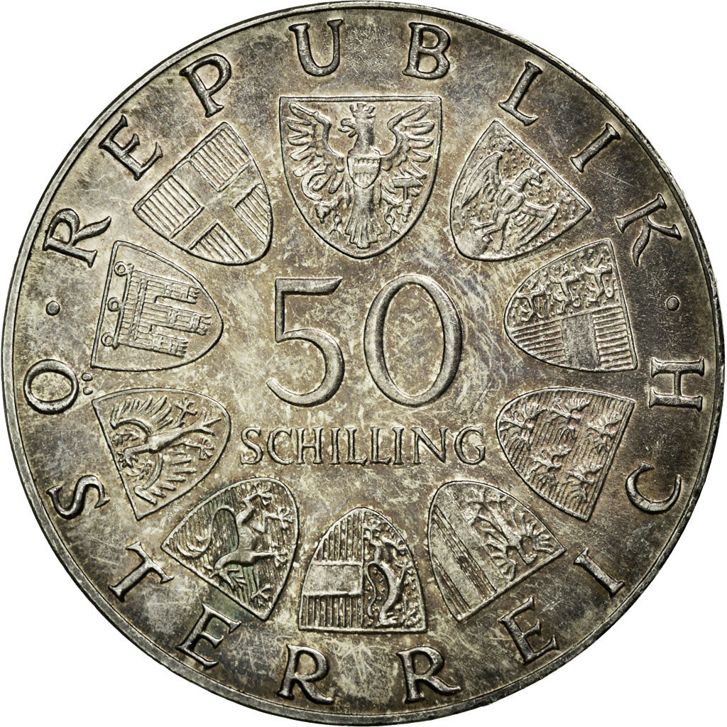 Coin, Austria, 50 Schilling, 1973, AU(50-53), Silver, KM:2917