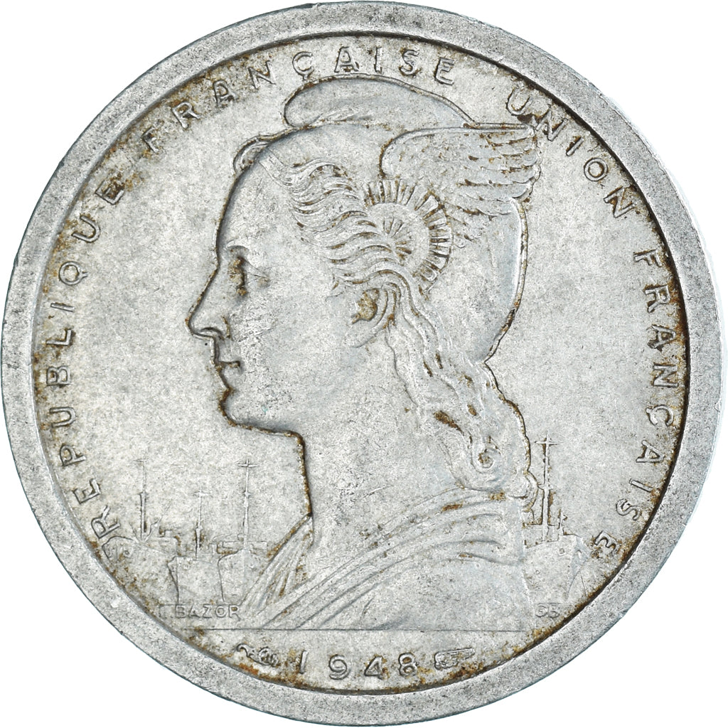 Münze, Madagascar, 2 Francs, 1948
